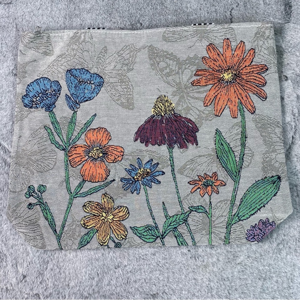 Floral Embroidered Tote Bag